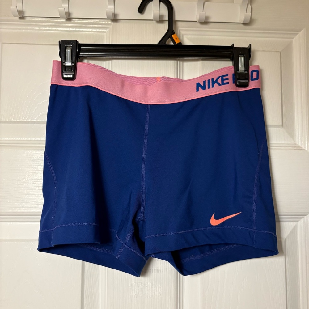 Nike Pro Blue and Pink Shorts